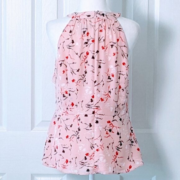 WHITE HOUSE BLACK MARKET Women's Halter Neck Blouse Top Size 6 Pink Print NWOT - Picture 3 of 7